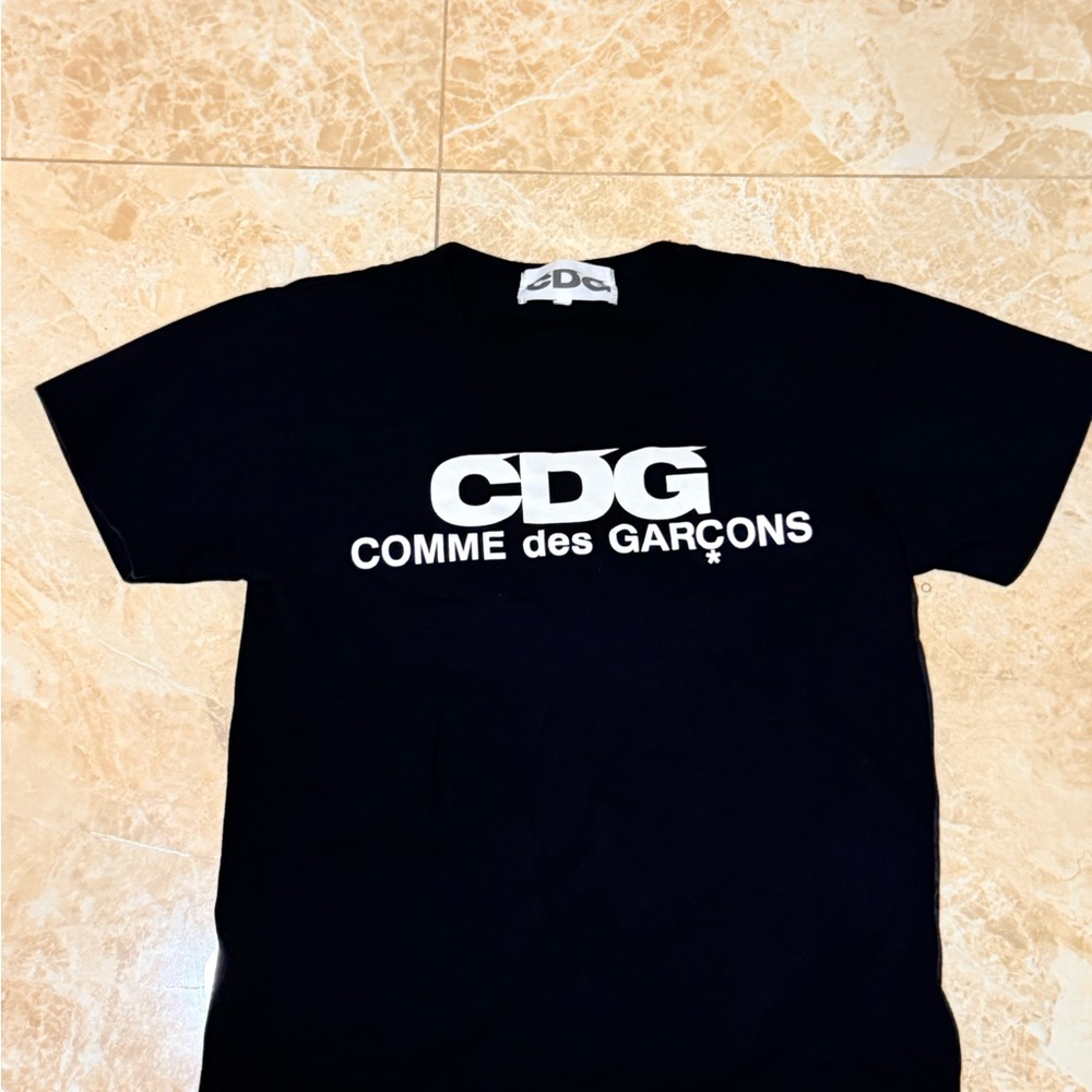 Comme des Garçons Black Tee with White CDG Logo